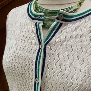 Lands’ End Supima Cotton Eyelet Cardigan